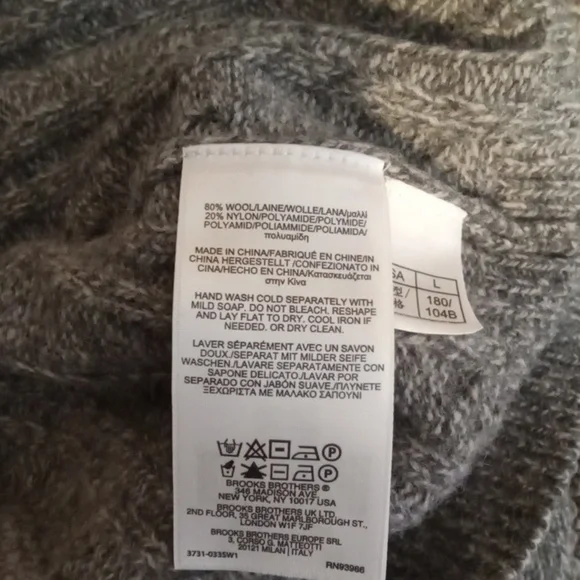 Brooks Brothers Light Gray Crewneck Sweater Wool Blend Long Sleeve Womens Large - Picture 5 of 9